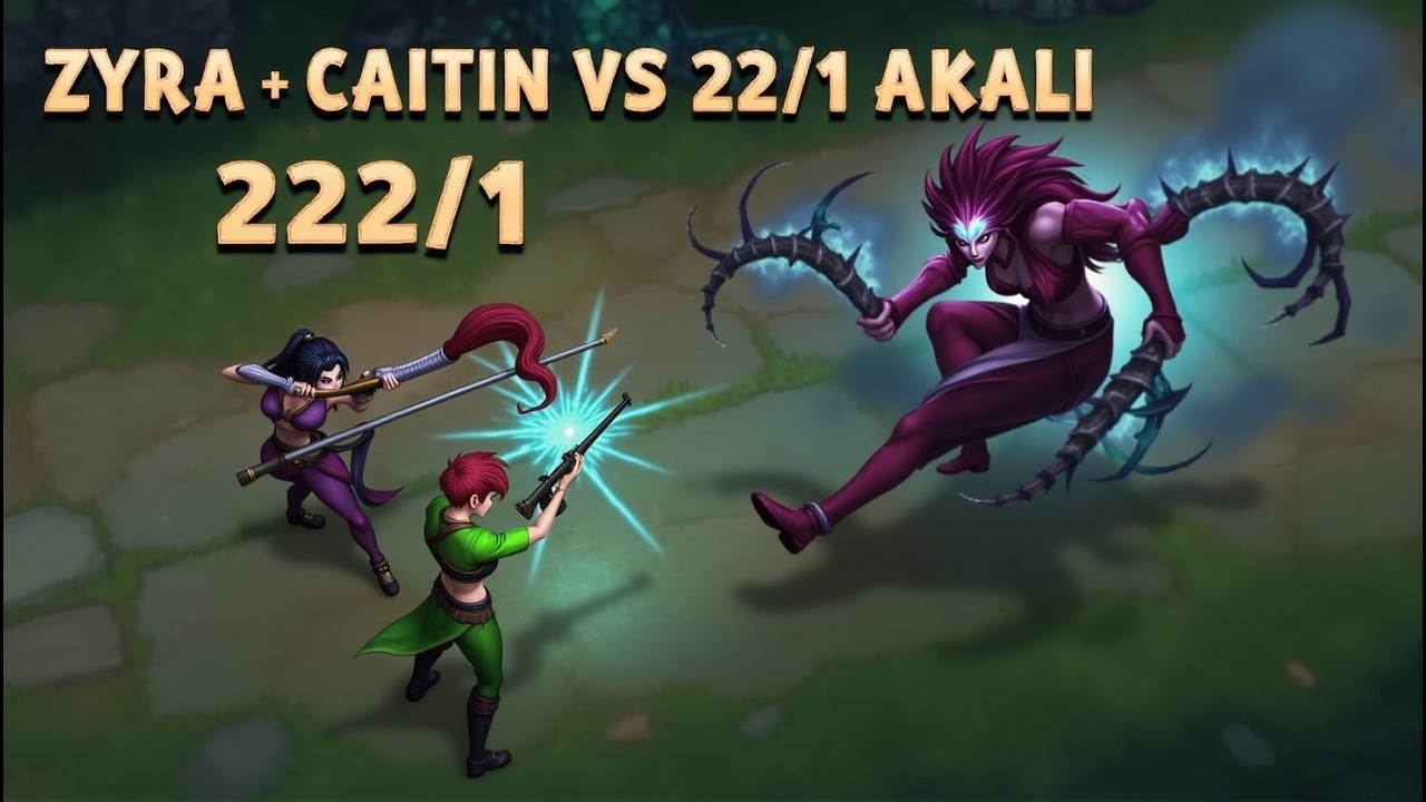Alcony Youtube - Zyra + Caitlyn vs 22/2/1 Akali | League of legends SoloQ | Grzojda