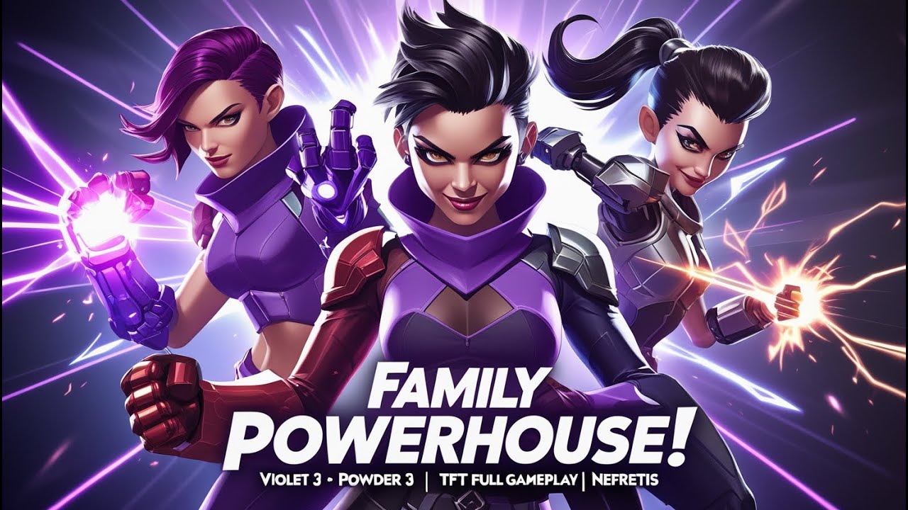 Alcony Youtube - Family with Violet 3 + Powder 3 and Sevika 2 TFT Full Gameplay | Nefretis