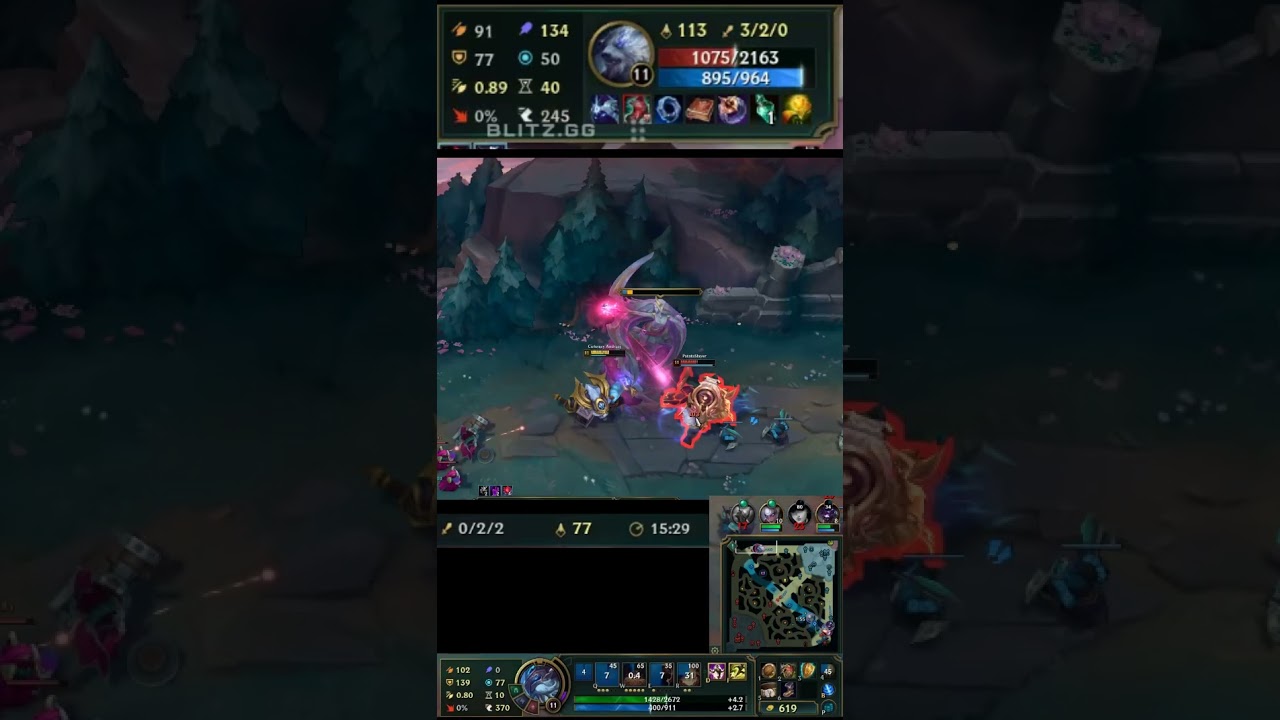 Alcony Youtube - Ornn zabija Volibeara 3/2 pod wieżą będąc 0/2/2! Flash play na topie! #Shorts #LoL