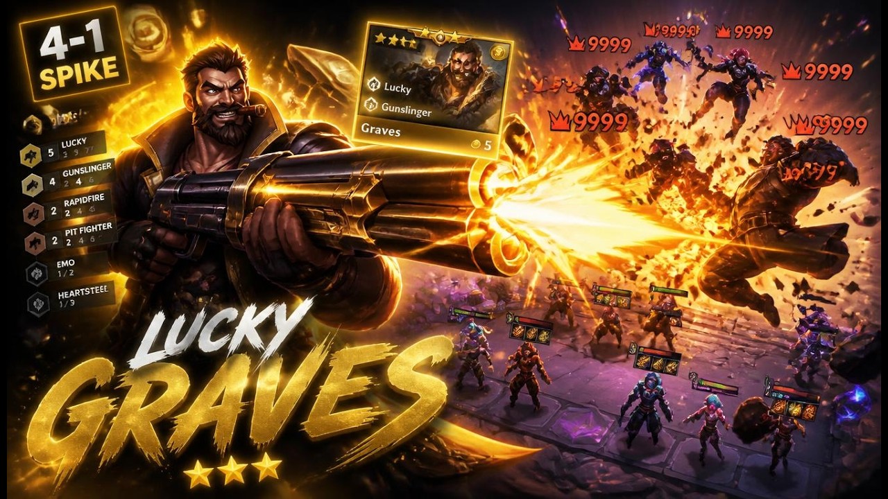 Alcony Youtube - 4-1 Lucky Graves… enough for TOP1 or nah? 😭 TFT SET 17 @Nefretis